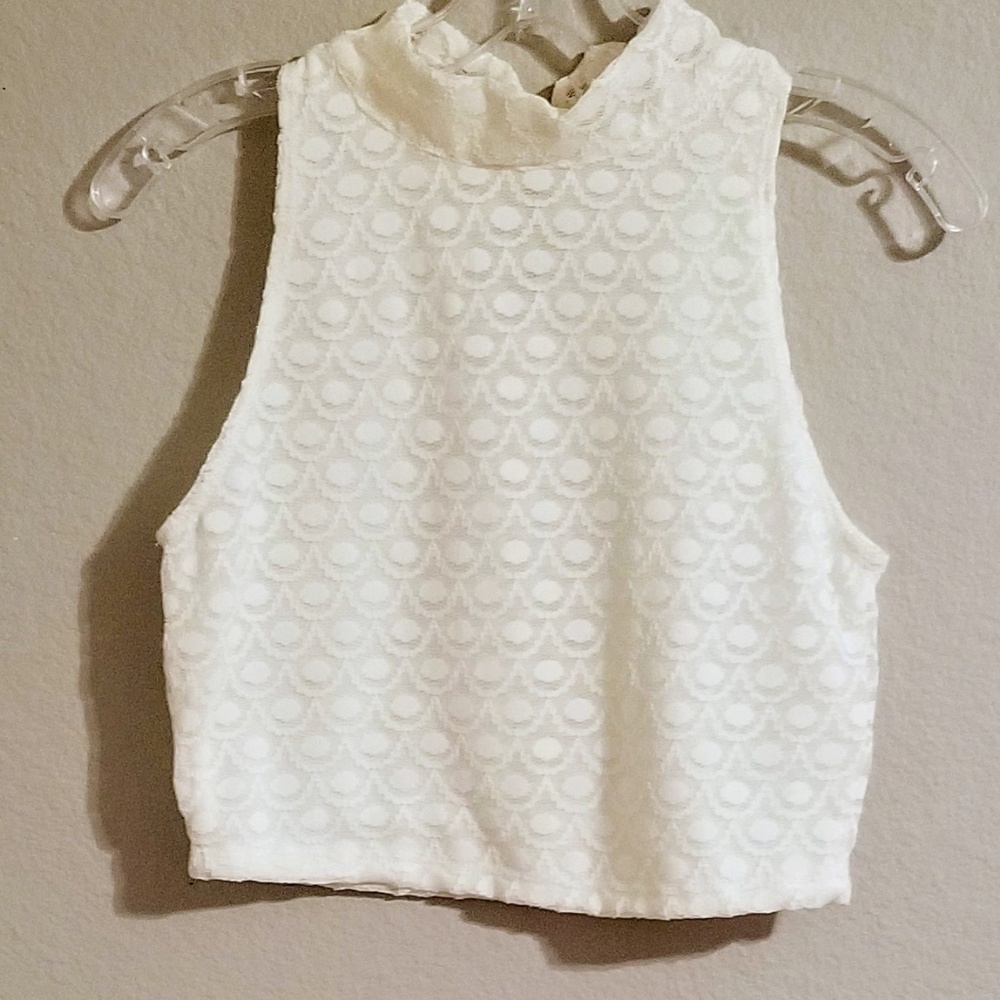 MILKY WAY Cream Lace Crop Top